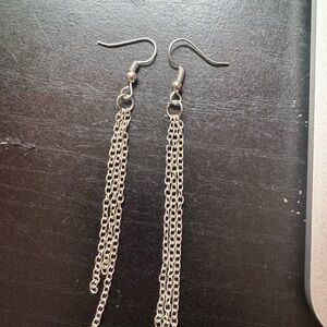 Hand Crafted Silver Chain Earrings